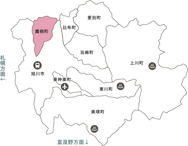 鷹栖町 map