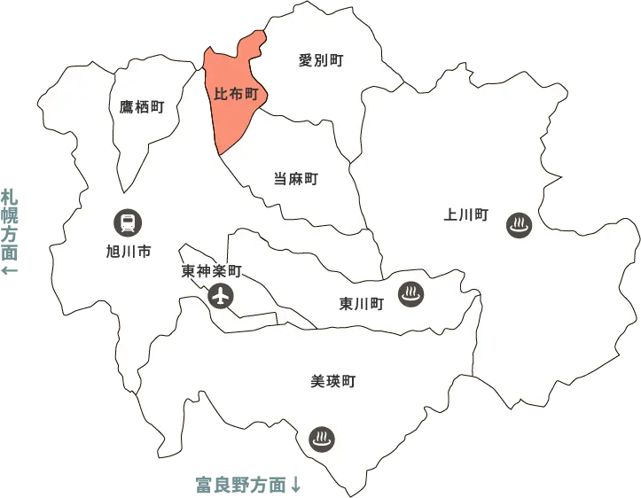 比布町 map
