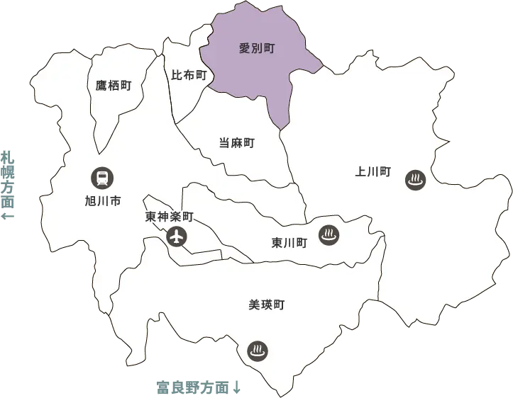 愛別町 map